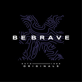 Design vector typography for t-shirt streetwear clothing. be brave concept. perfect for printing modern t-shirt designs