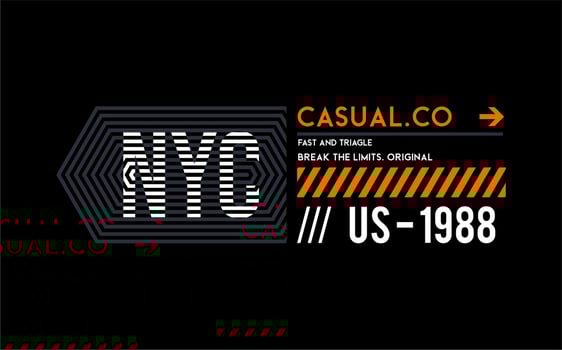 NYC vector typography for t-shirt. perfect for simple style