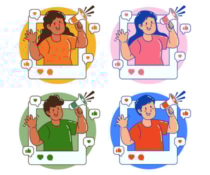 digital promotion and social media marketing vector