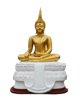 Golden buddha isolated - PNG format.