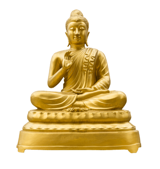 Golden buddha isolated - PNG format.