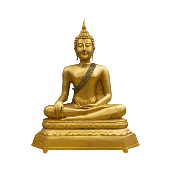 Golden buddha isolated - PNG format.