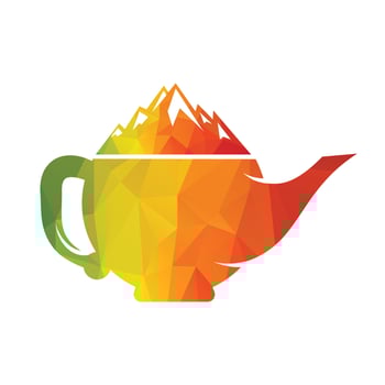 Kettle Mountain logo concept design. Mountain Teapot logo vector. vector