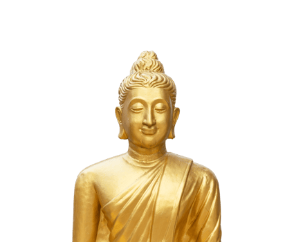 Golden buddha isolated - PNG format.