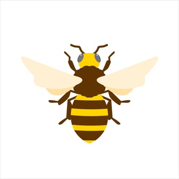 honey bee flat design vector illustration. Cute Bumble Bee. bumblebee character logo mascot
