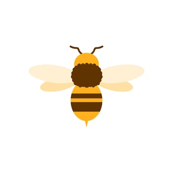 honey bee flat design vector illustration. Cute Bumble Bee. bumblebee character logo mascot