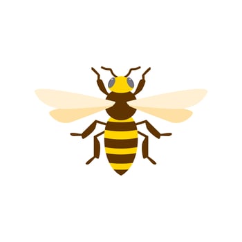 honey bee flat design vector illustration. Cute Bumble Bee. bumblebee character logo mascot