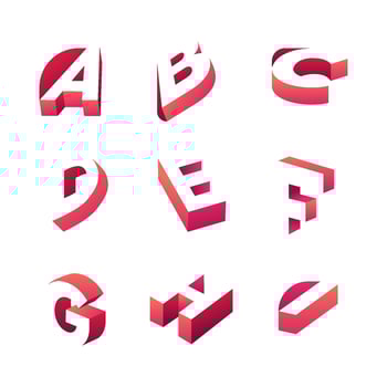 Set of 3D Alphabet Logo vector