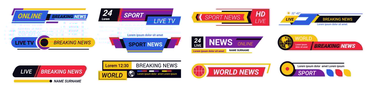 Breaking news banner for sports events summary vector
