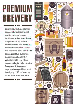 Premium brewery, craft beer made for pubs and bars vector