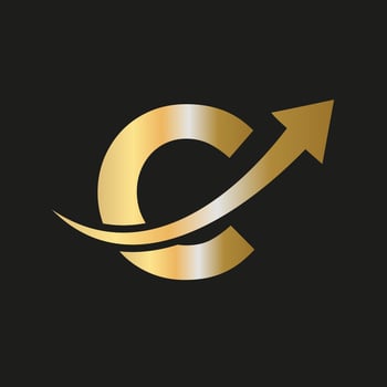 Finance Logo on C Letter Concept. Marketing And Financial Business Logo vector