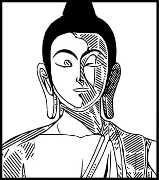 vector illustration of buddha background