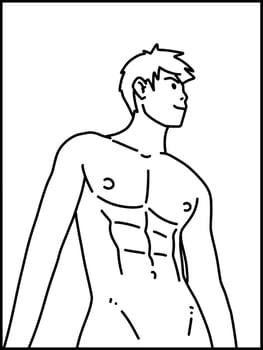 vector illustration of cute man cartoon for coloring