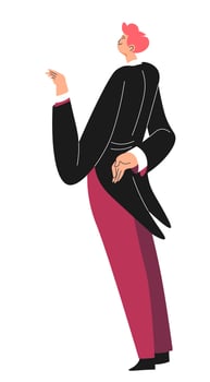 Butler or waiter, service and help for rich people vector