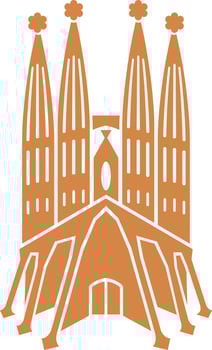 Sagrada Familia Icon. Barcelona, Spain. Vector Illustration