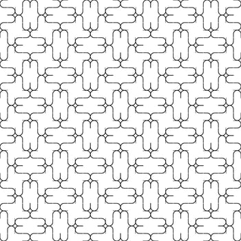 Seamless pattern minimalism modern style black line color and white background. vector
