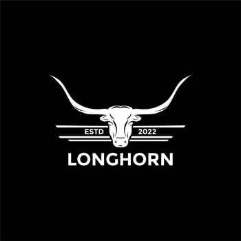 Texas Longhorns. Country Western Bull Cattle Label Logo Design vector
