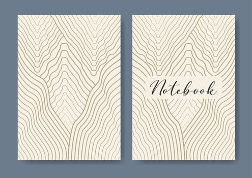 Cover design with linear elements. Hand drawn creative elements. Neutral artistic background. Can be used for invitation, card, cover book, catalog. Size A4 vector