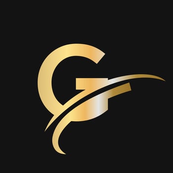 Initial letter G logo design with swoosh sign logotype based alphabet business logo vector
