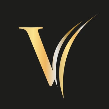 Initial monogram letter V logo with luxury concept vector