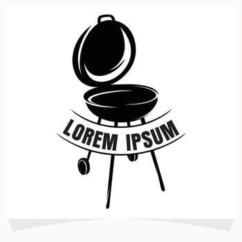 Steak Grill House Silhouette Logo Vector Template