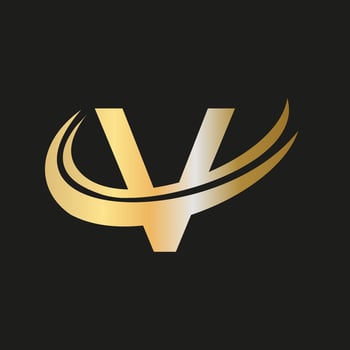 Initial V letter logo with creative modern business typography vector template