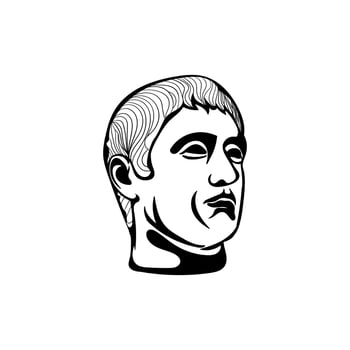 head man greek illustration creative design vector