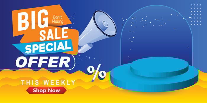 Big sale discount promotion banner template, Special offer discount on weekend promotion Banner.  super sale vector Poster template. Extra bonus during sale vector Design.