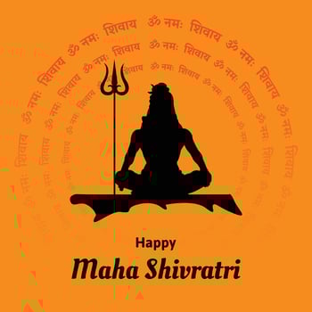 Happy Maha Shivratri Indian Hindu Festival Celebration Vector Illustrations