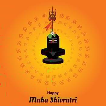 Happy Maha Shivratri Indian Hindu Festival Celebration Vector Illustrations