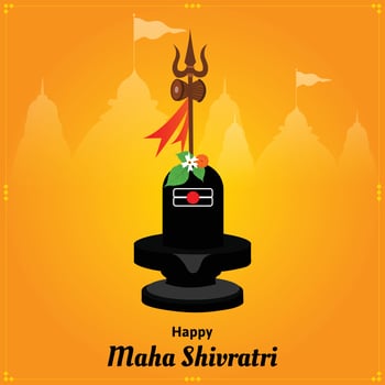 Happy Maha Shivratri Indian Hindu Festival Celebration Vector Illustrations