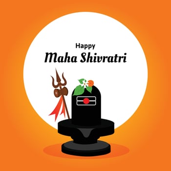 Happy Maha Shivratri Indian Hindu Festival Celebration Vector Illustrations