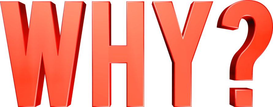 Why Red Text 3D Render png