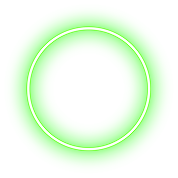 Neon circle ring frame glowing in LED light png