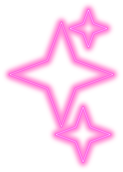 Neon stars glowing in blue and pink light png