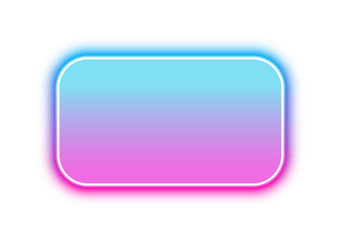 Neon rectangle border frame glowing in blue and pink light png