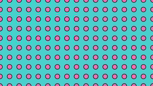 hot pink color circles grid over medium turquoise cyan backgroun vector