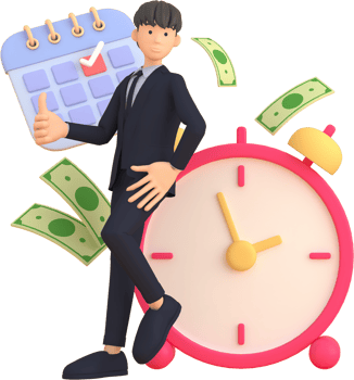 Tax Day Reminder Concept. Businessman submit tax by online concept, online tax payment and report. Business income. 3d illustration. png