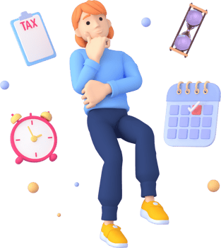 Tax Day Reminder Concept. Businessman submit tax by online concept, online tax payment and report. Business income. 3d illustration. png