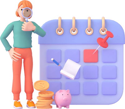 Tax Day Reminder Concept. Businessman submit tax by online concept, online tax payment and report. Business income. 3d illustration. png
