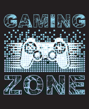 Colorful gaming zone t shirt template design. vector