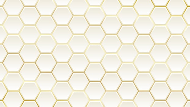 3d white gold hexagonal wallpaper pattern vector background