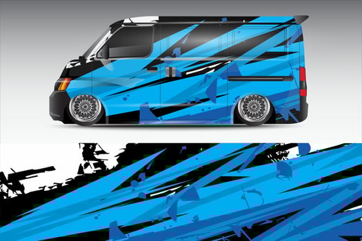 racing car wrap vector design for vehicle vinyl stickers and automotive company sticker livery