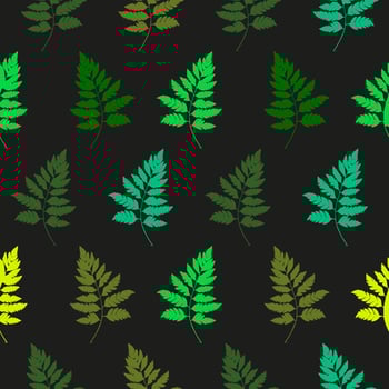 Simple Natural Fern Seamless Pattern. Vector Illustration