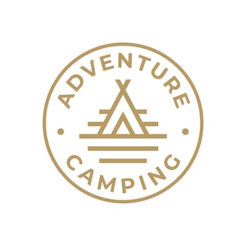 Camping Tent Logo Design Concept. Outdoor Camp Adventure Symbol Icon Design Template vector