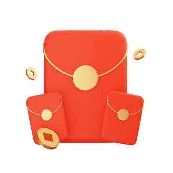 3D Rendering chinese new year decoration, cny background png