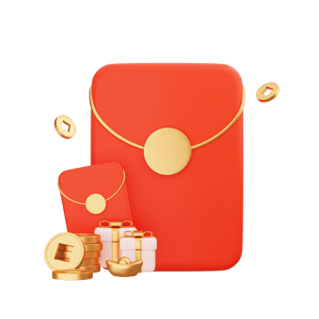 3D Rendering chinese new year decoration, cny background png