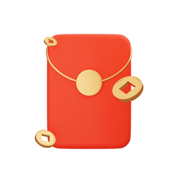 3D Rendering chinese new year decoration, cny background png