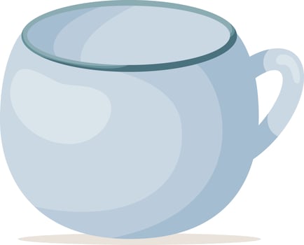 Empty blue cup. Color vector illustration for greeting cards design, posters, stickers, menu