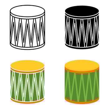 Drum in flat style isolated vector